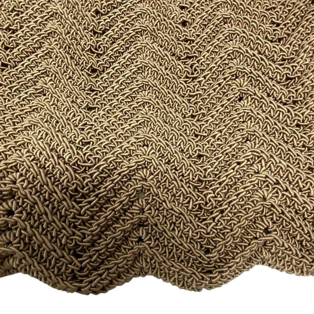 Vintage Nine West Brown Woven Macrame Crocheted Handbag Knitting Big Purse‎ Boho